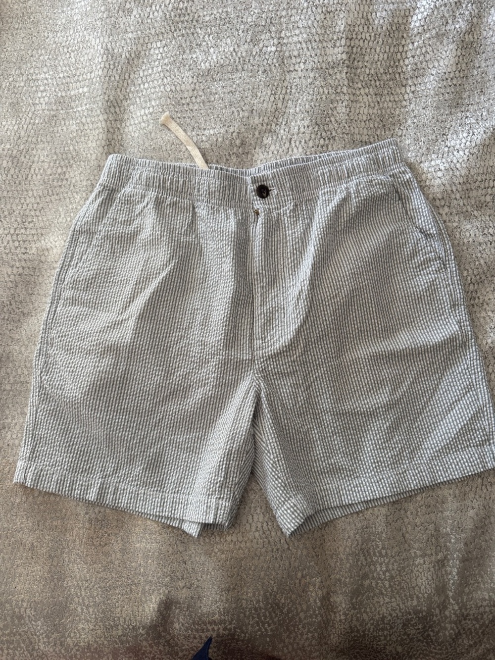 J. Crew Blue and White Seersucker Flat Front Shorts